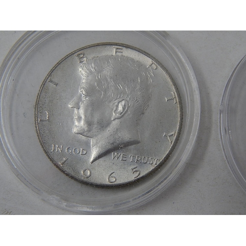 669 - COINS: Kennedy Half Dollars: 1962/2x 1964/2x 1965/1967 & One Dollar Calgary Stampede