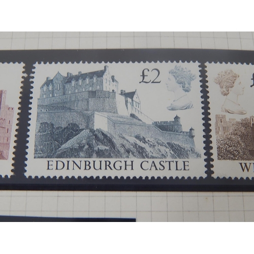 524 - STAMPS: Castles: £5: £2: £1.50: £1 + £1.41: £1.50: £5