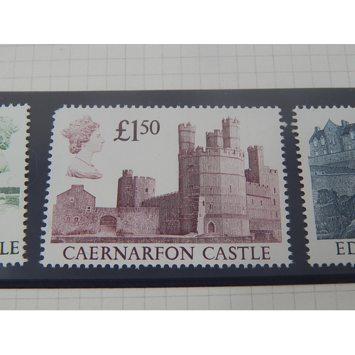 524 - STAMPS: Castles: £5: £2: £1.50: £1 + £1.41: £1.50: £5