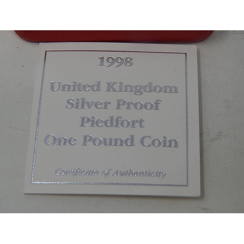 695 - 1997-1998 2 x Silver Proof £2 Coin Set: 1998 Silver Proof Piedfort £1 Coin: Guernsey 70th Birthday o... 