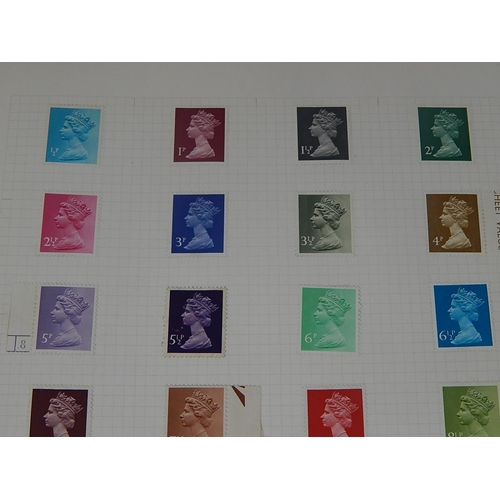 526 - STAMPS: Unused including 5 x High Value etc on Two Sheets