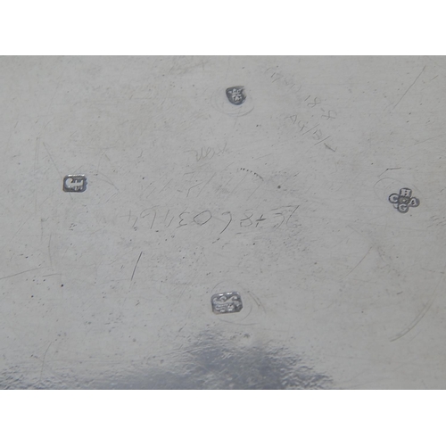 7 - 18th Century George III Silver Twin Division Tea Caddy with Bright Cut Decoration & Blank Cartouche.... 