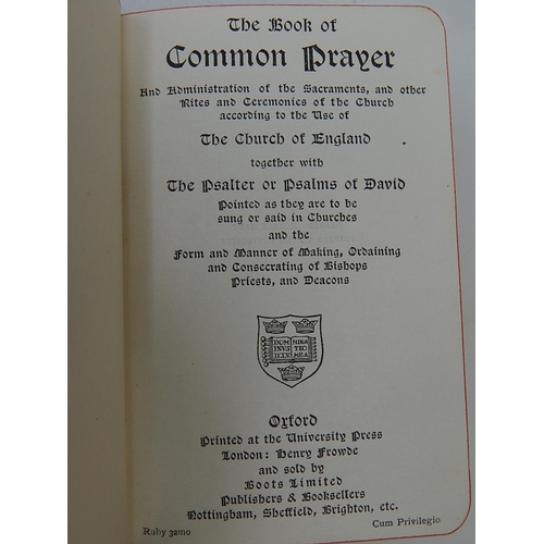 20 - Edwardian Silver Mounted Book of Common Prayer: Hallmarked London 1906 by C. Widmer & Sons. Measures... 