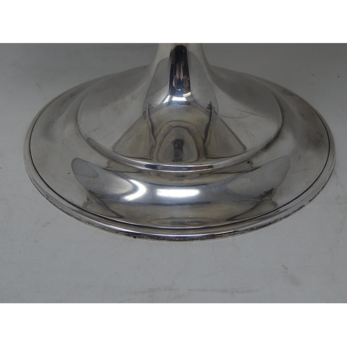 31 - Arts & Crafts Silver Tazza with pierced gallery & stylised twin handles sitting on a conical foot. H... 