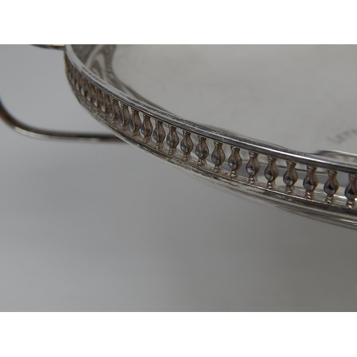 31 - Arts & Crafts Silver Tazza with pierced gallery & stylised twin handles sitting on a conical foot. H... 