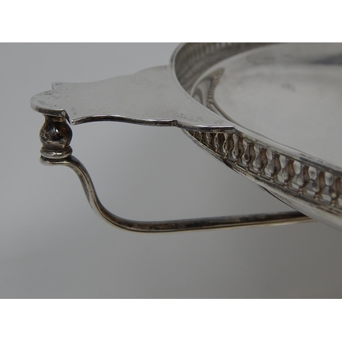 31 - Arts & Crafts Silver Tazza with pierced gallery & stylised twin handles sitting on a conical foot. H... 