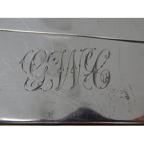 32 - Edwardian Silver Card Case with Hinged Top: Hallmarked Chester 1908: Measures 8cm x 4cm