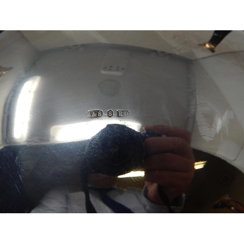 34 - Edwardian Silver Plated Revolving Bacon Dish: 35.5cm wide.