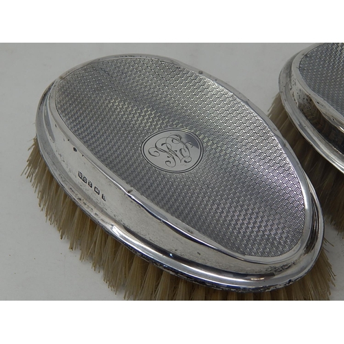 57 - Pair of Silver Mounted Clothes Brushes, Hallmarked Birmingham 1926 by Broadway & Co.