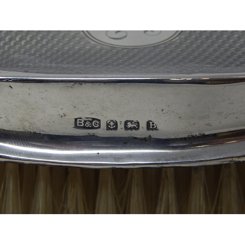 57 - Pair of Silver Mounted Clothes Brushes, Hallmarked Birmingham 1926 by Broadway & Co.