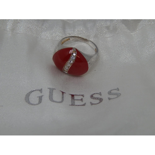 81 - GUESS: 925 Sterling Silver Ring, Size O