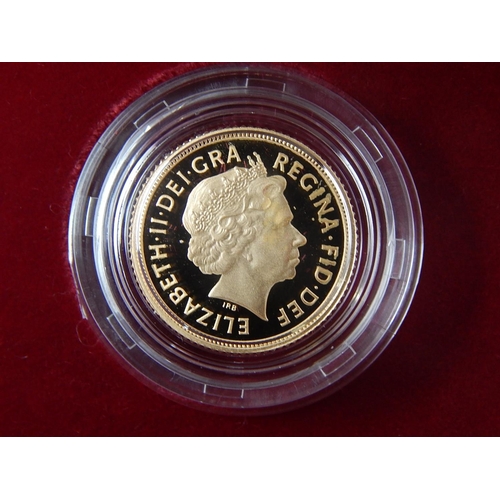 15 - 2005 Gold Proof Half Sovereign practically as struck in original box with COA