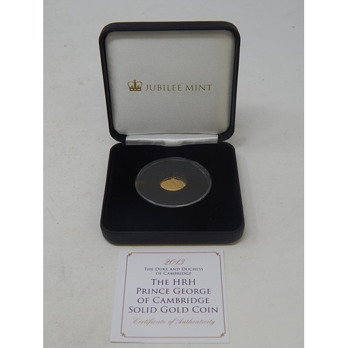 17 - 2013 HRH Prince George Tristan da Cunha 9ct coin weight 1g