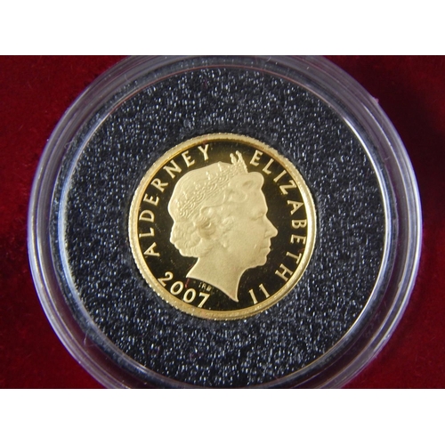 19 - 2007 Alderney £1 Gold Proof .999 gold weight 1.24g