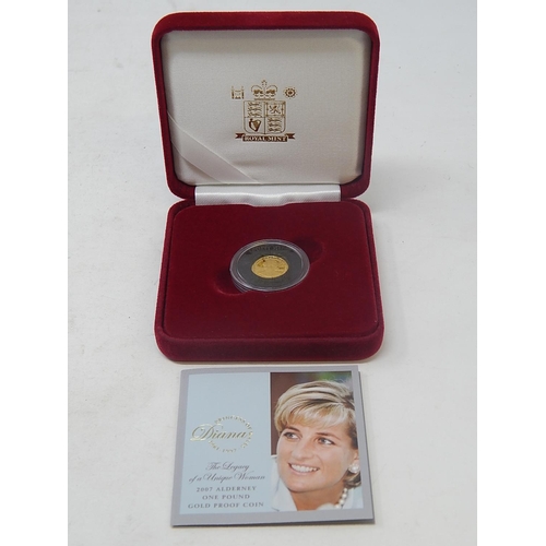 19 - 2007 Alderney £1 Gold Proof .999 gold weight 1.24g