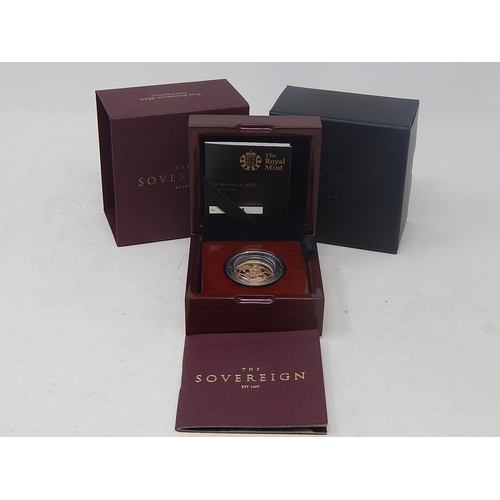 2 - 2015 Gold Proof Sovereign practically as struck in original box with COA