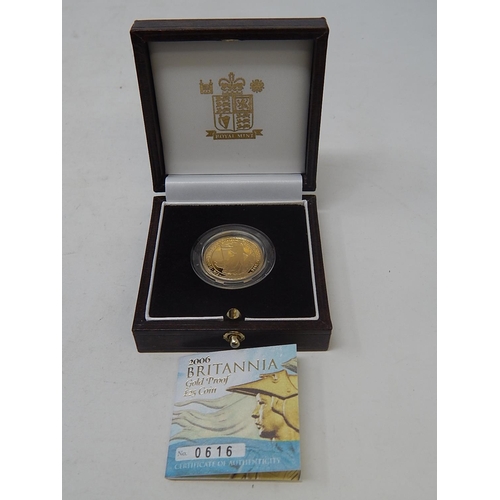 21 - 2006 Gold Britannia £25 coin weight 1/4 ounce practically as struck in original box with COA