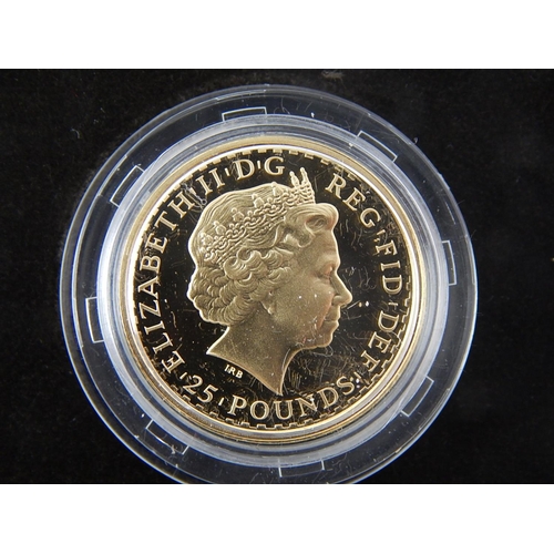 23 - 2004 Gold Britannia 1/4 ounce practically as struck in original box with COA