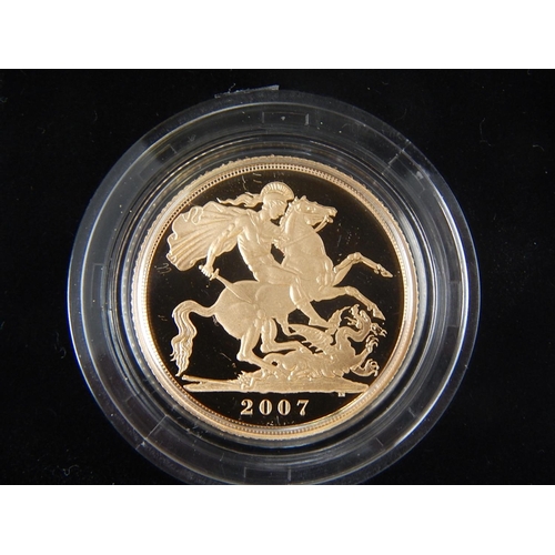 24 - 2007 Gold Proof Sovereign and Half Sovereign practically as struck in original box with COA