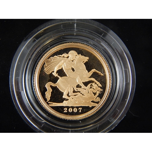 24 - 2007 Gold Proof Sovereign and Half Sovereign practically as struck in original box with COA