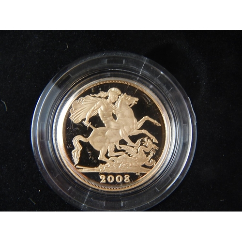 27 - 2008 Gold Proof Sovereign and Half Sovereign practically as struck in original box with COA