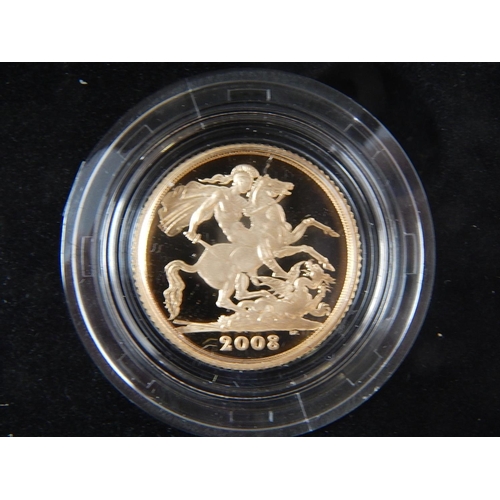 27 - 2008 Gold Proof Sovereign and Half Sovereign practically as struck in original box with COA