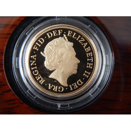 35 - 2015 Gold Proof Sovereign practically as struck in original box with COA