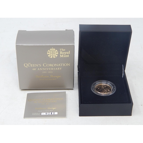 4 - 2013 Gold Proof Sovereign practically as struck in original box with COA