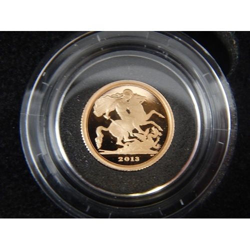 42 - 2013 Gold Proof Sovereign, Half Sovereign and Quarter Sovereign practically as struck in original bo... 