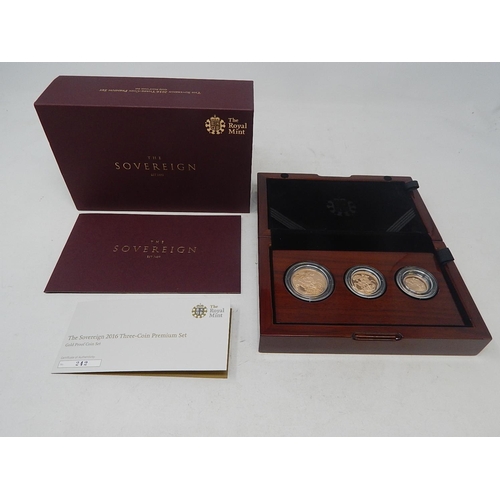 46 - 2016 Gold Proof Double Sovereign, Sovereign and Half Sovereign practically as struck in original box... 