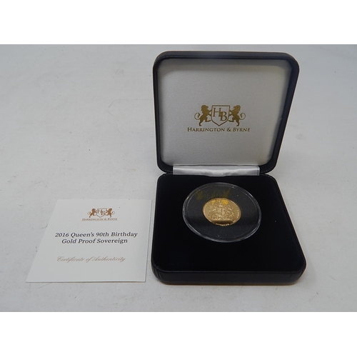 50 - 2016 Tristan da Cunha 22ct Gold Sovereign Size Proof Coin