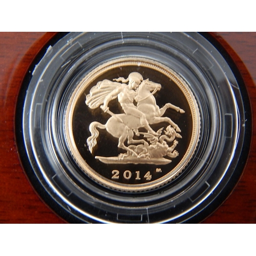 61 - 2014 Gold Proof Sovereign, Half Sovereign and Quarter Sovereign practically as struck in original bo... 