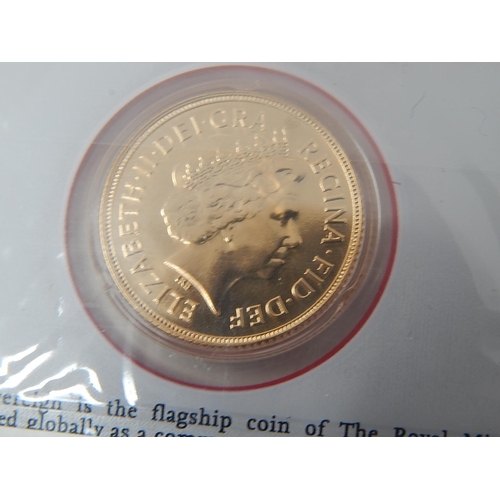 63 - 2013 India Mint Gold Sovereign about Brilliant Uncirculated