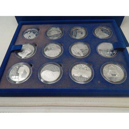 100 - 2012-2013 Silver Proof Queens Diamond Jubilee 24 coin set in Royal Mint case of issue practically as... 