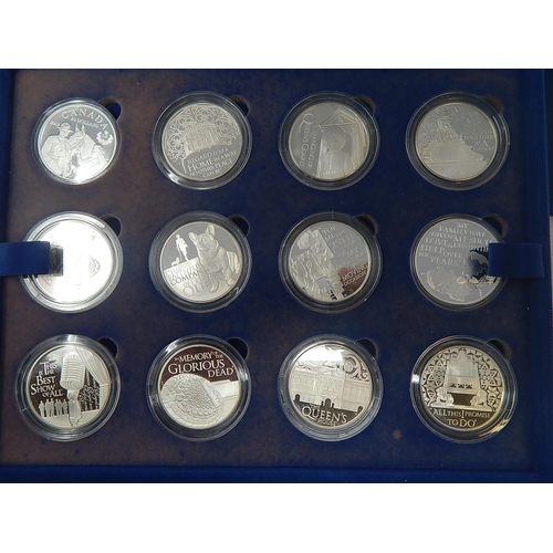 100 - 2012-2013 Silver Proof Queens Diamond Jubilee 24 coin set in Royal Mint case of issue practically as... 