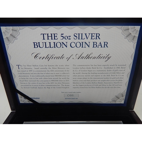 104 - 5 Ounce Silver Bullion Bar Britannia