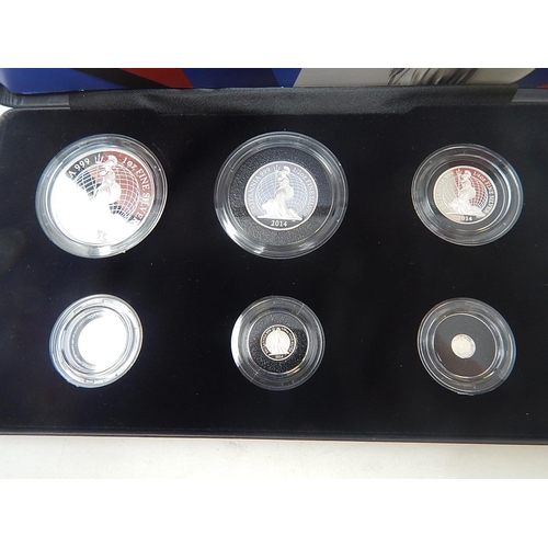 105 - 2014 Silver Britannia Set 6 coins practically as struck in original box with COA