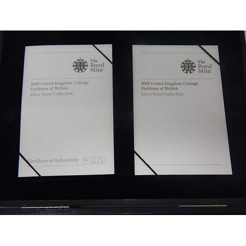 87 - 2008 Emblems of Britain UK Silver Proof Collection, as struck in original case with COA