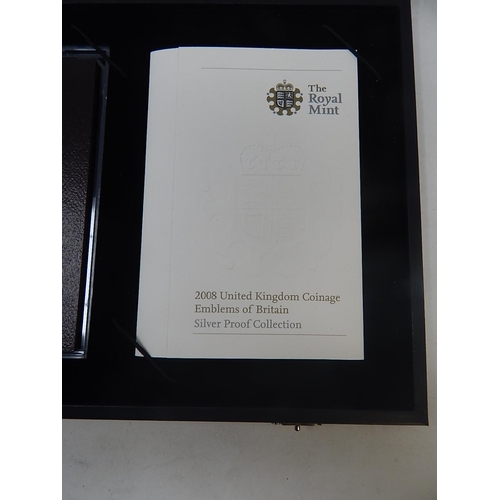 87 - 2008 Emblems of Britain UK Silver Proof Collection, as struck in original case with COA