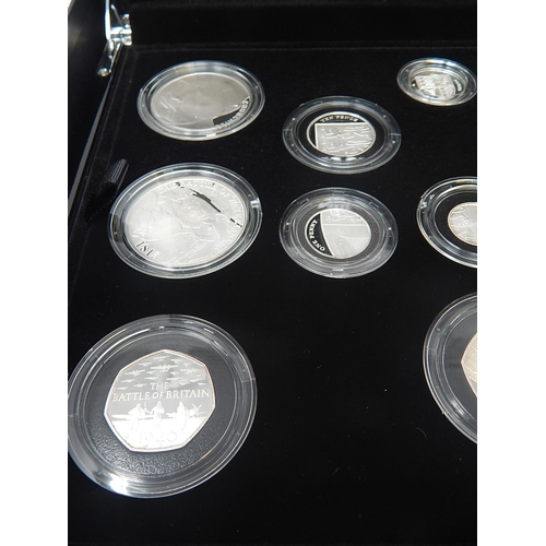 94 - 2015 UK Silver Proof Coin Set practically as struck in original box with COA