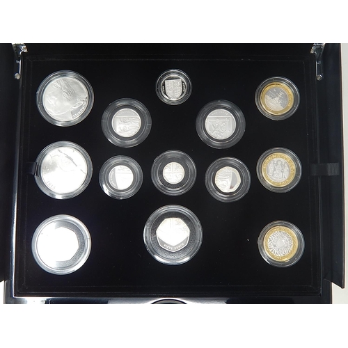 94 - 2015 UK Silver Proof Coin Set practically as struck in original box with COA