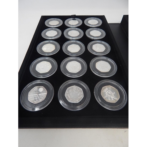 97 - 2012 Silver Olympics 50 Pence Proof collection  practically as struck in original box with COA