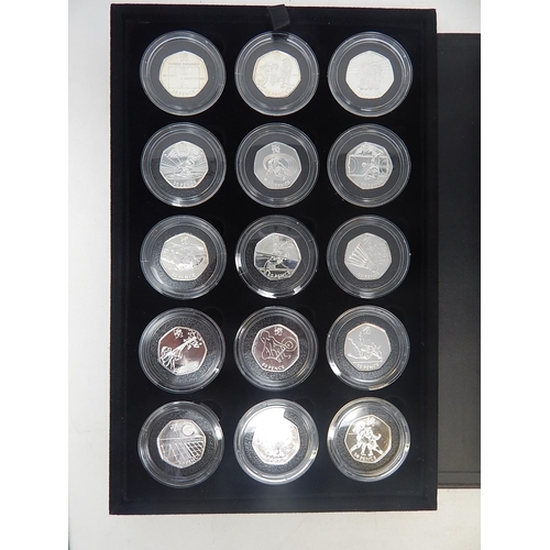 97 - 2012 Silver Olympics 50 Pence Proof collection  practically as struck in original box with COA