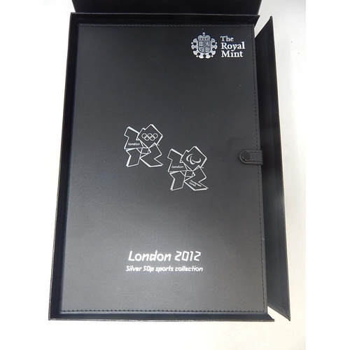 97 - 2012 Silver Olympics 50 Pence Proof collection  practically as struck in original box with COA