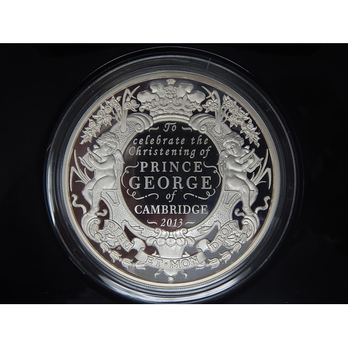 108 - 2013 Christening of Prince George .999 Silver £20 weight 156g practically as struck in original box ... 