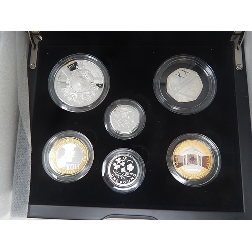 110 - 2014  Piedfort Silver set practically as struck in original box with COA