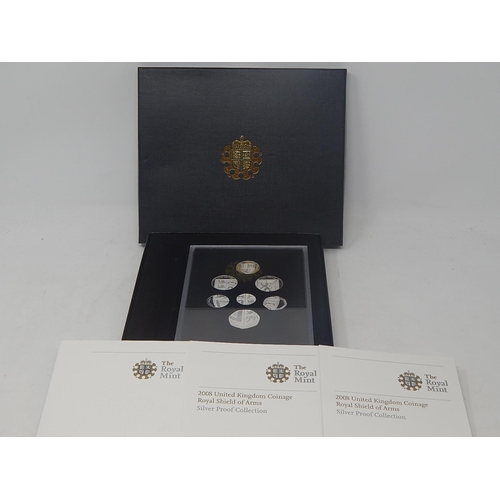 114 - UK 2008 Royal Shield of Arms Silver Proof Set