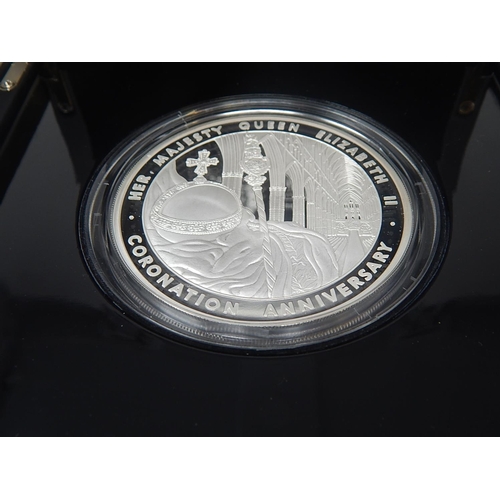 118 - 2013 60th Anniversary 5 ounce Silver Proof coin practically as struck in original box with COA