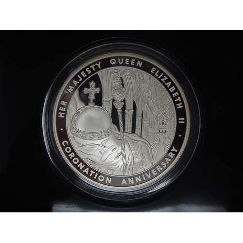 118 - 2013 60th Anniversary 5 ounce Silver Proof coin practically as struck in original box with COA