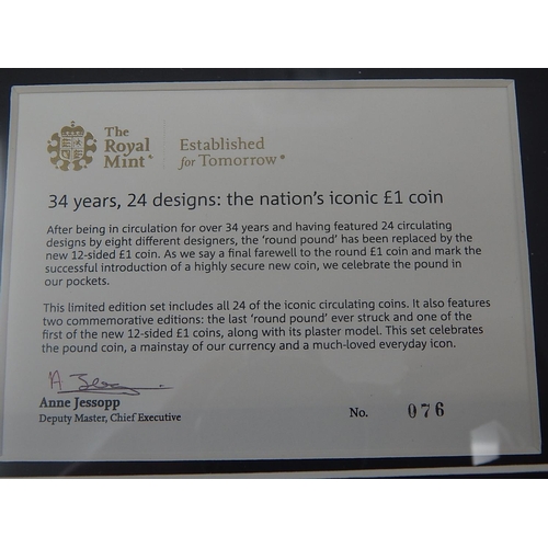 121 - 34 years of the Pound coin set with plaster impression